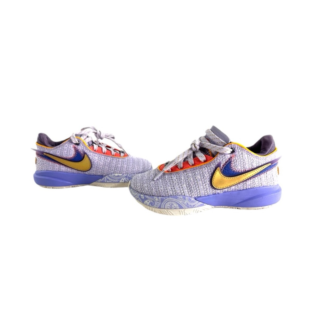 Nike LeBron XX 20 Purple Violet Frost Metallic Gold Mens Size US 5 Womens 6.5
